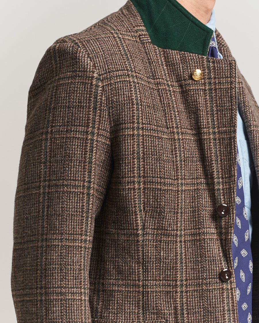Homme | Blazers | Drake's | MKVII Harris Tweed Blazer Brown