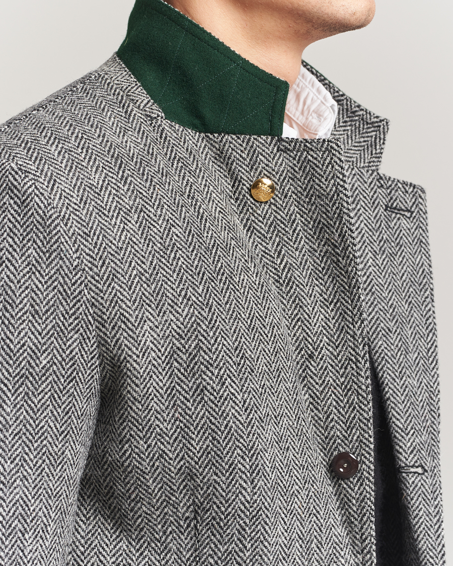 Homme | Blazers | Drake's | MKVII Wool Herringbone Blazer Grey
