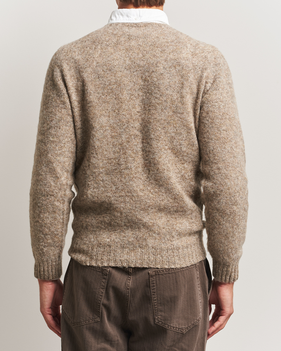 Homme | Pulls Et Tricots | Drake's | Brushed Shetland Crew Mushroom