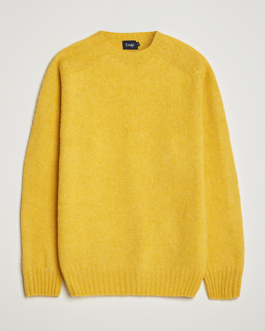 Homme | Pulls Et Tricots | Drake's | Brushed Shetland Crew Yellow