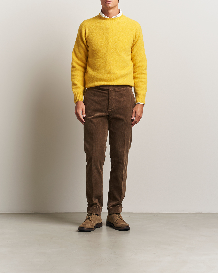 Homme | Pulls Et Tricots | Drake's | Brushed Shetland Crew Yellow