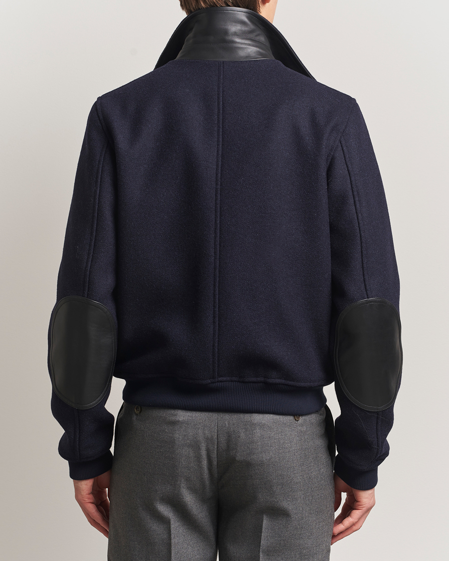 Homme | Manteaux Et Vestes | Drake's | Melton Bomber Jacket Navy