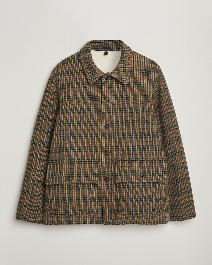 Homme | Manteaux Et Vestes | Drake's | Check Tweed Donkey Chore Green