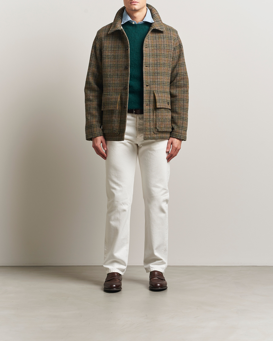 Homme | Manteaux Et Vestes | Drake's | Check Tweed Donkey Chore Green