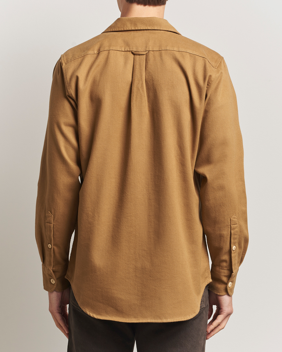Homme | Chemises | Drake's | Brushed Twill Camp Collar Shirt Sand