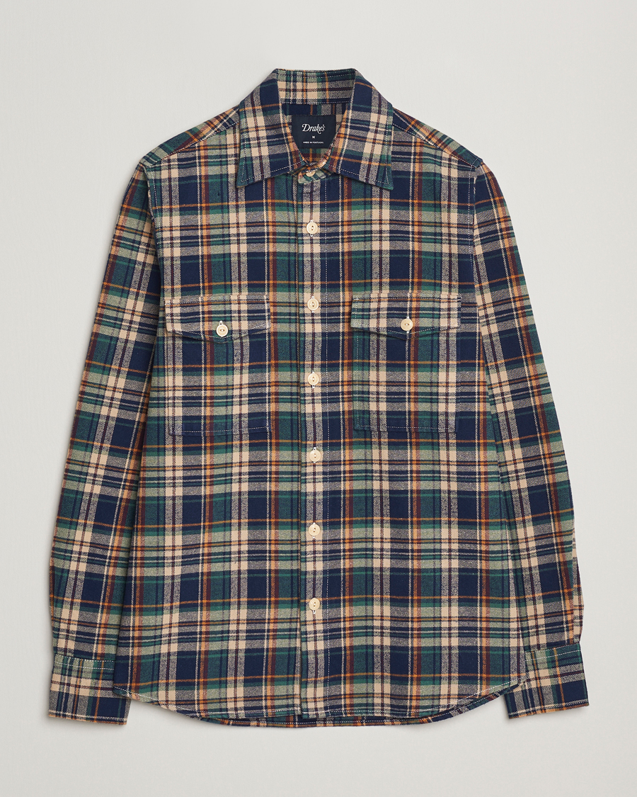 Homme | Chemises | Drake's | Check Relaxed Block Shirt Multi