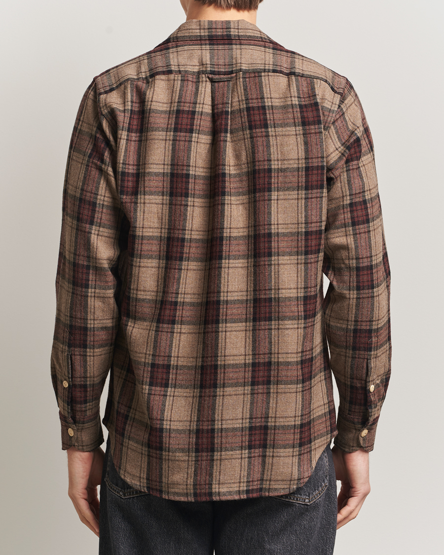 Homme | Chemises | Drake's | Wool Camp Collar Work Shirt Brown