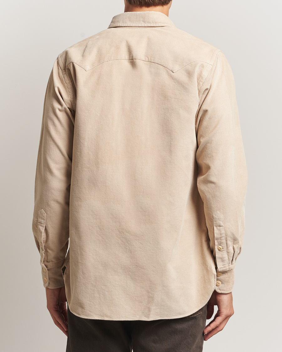 Homme | Chemises | Drake's | Fine Corduroy Work Shirt Ecru