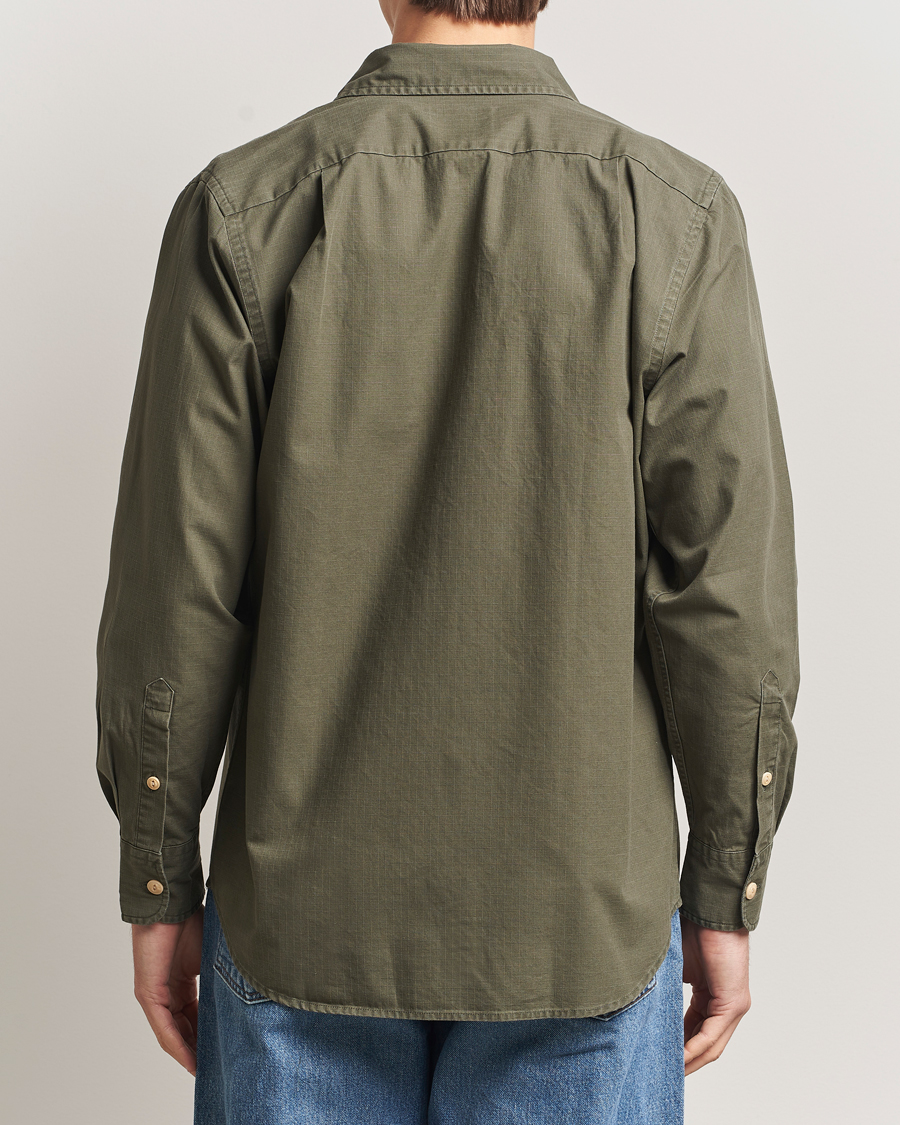 Homme | Chemises | Drake's | Ripstop Work Shirt Green