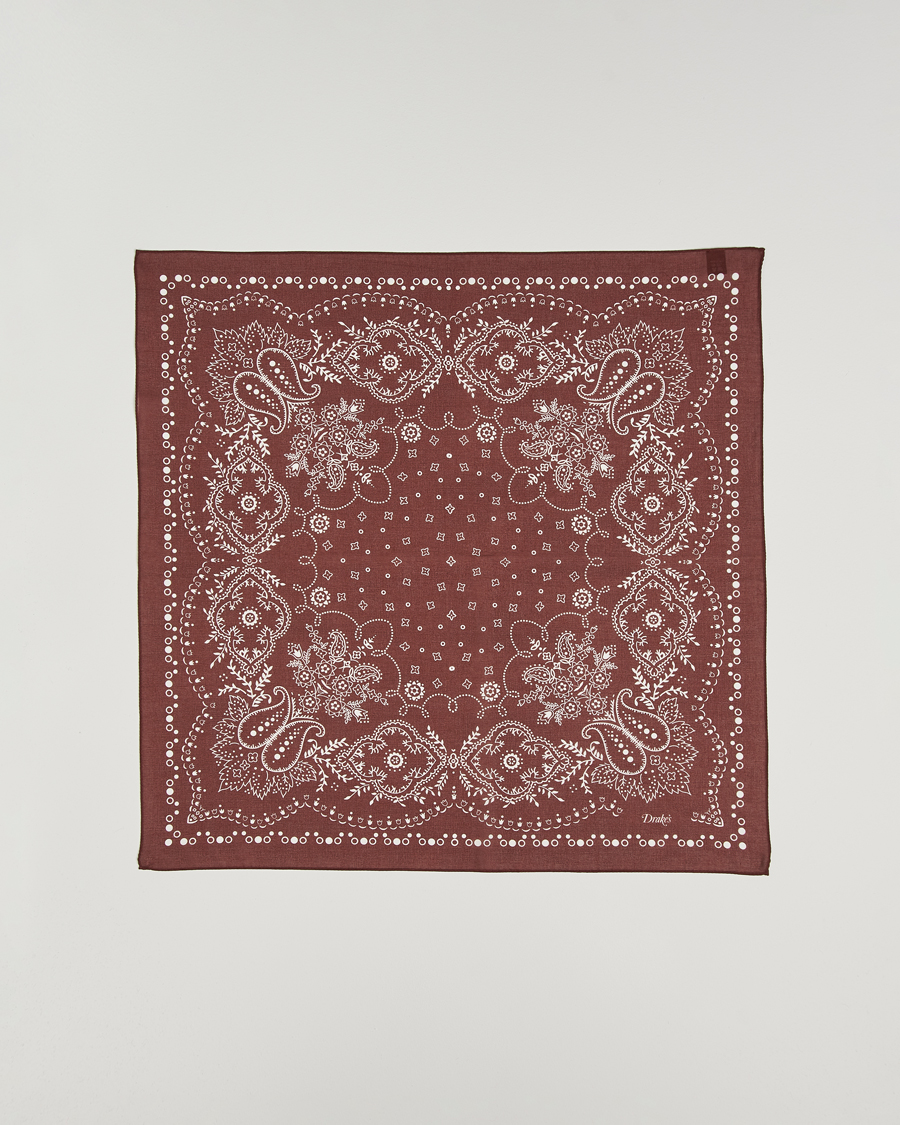 Homme | Drake's Paisley Bandana Red | Drake's | Paisley Bandana Red