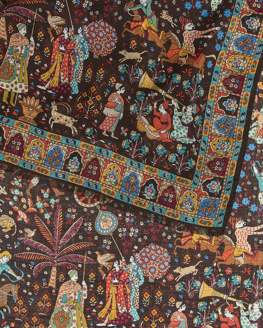 Homme | Drake's Mogul Garden Scarf Brown | Drake's | Mogul Garden Scarf Brown