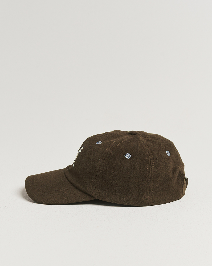 Homme | Drake's Horse Applique Moleskin Baseball Cap Brown | Drake's | Horse Applique Moleskin Baseball Cap Brown