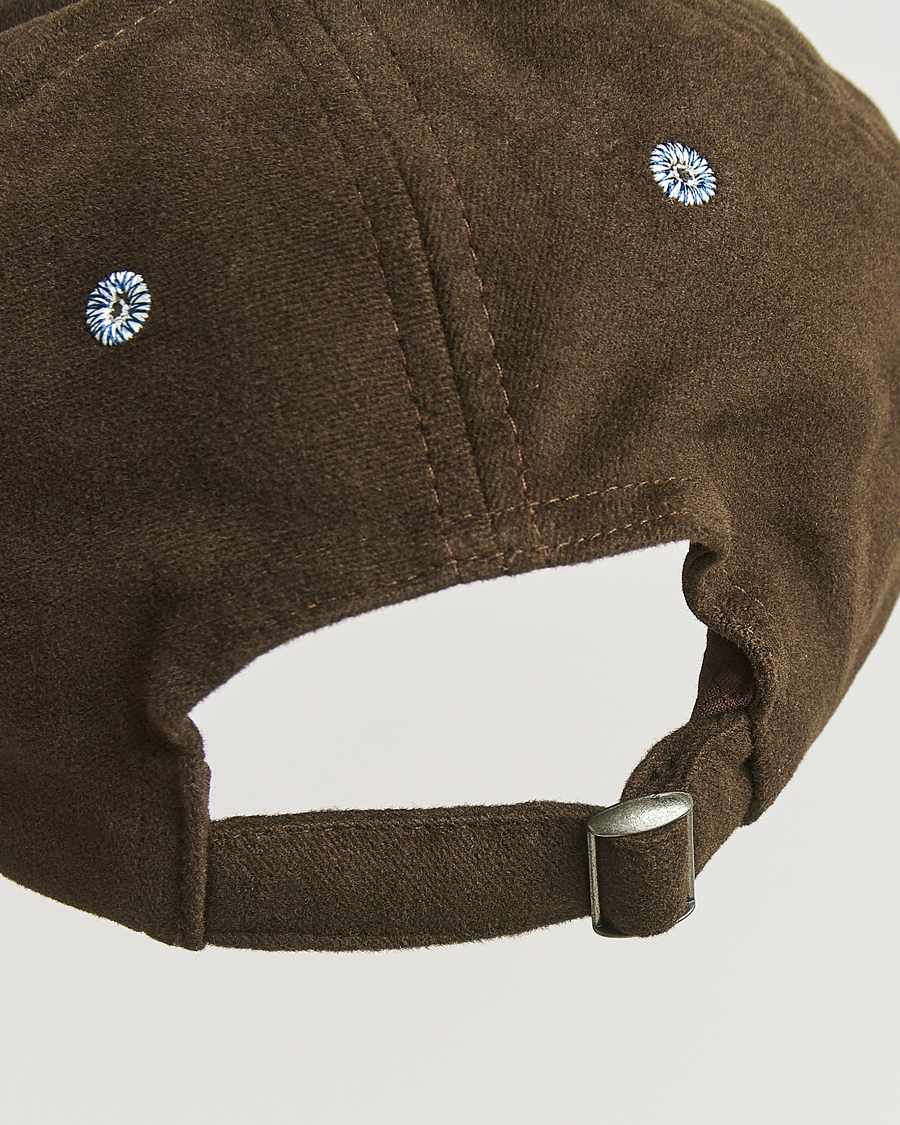 Homme | Drake's Horse Applique Moleskin Baseball Cap Brown | Drake's | Horse Applique Moleskin Baseball Cap Brown