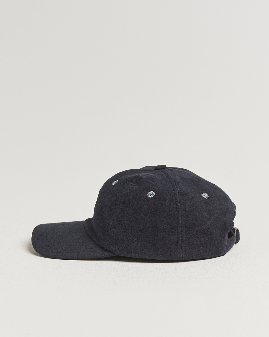 Homme | Drake's Horse Applique Moleskin Baseball Cap Navy | Drake's | Horse Applique Moleskin Baseball Cap Navy