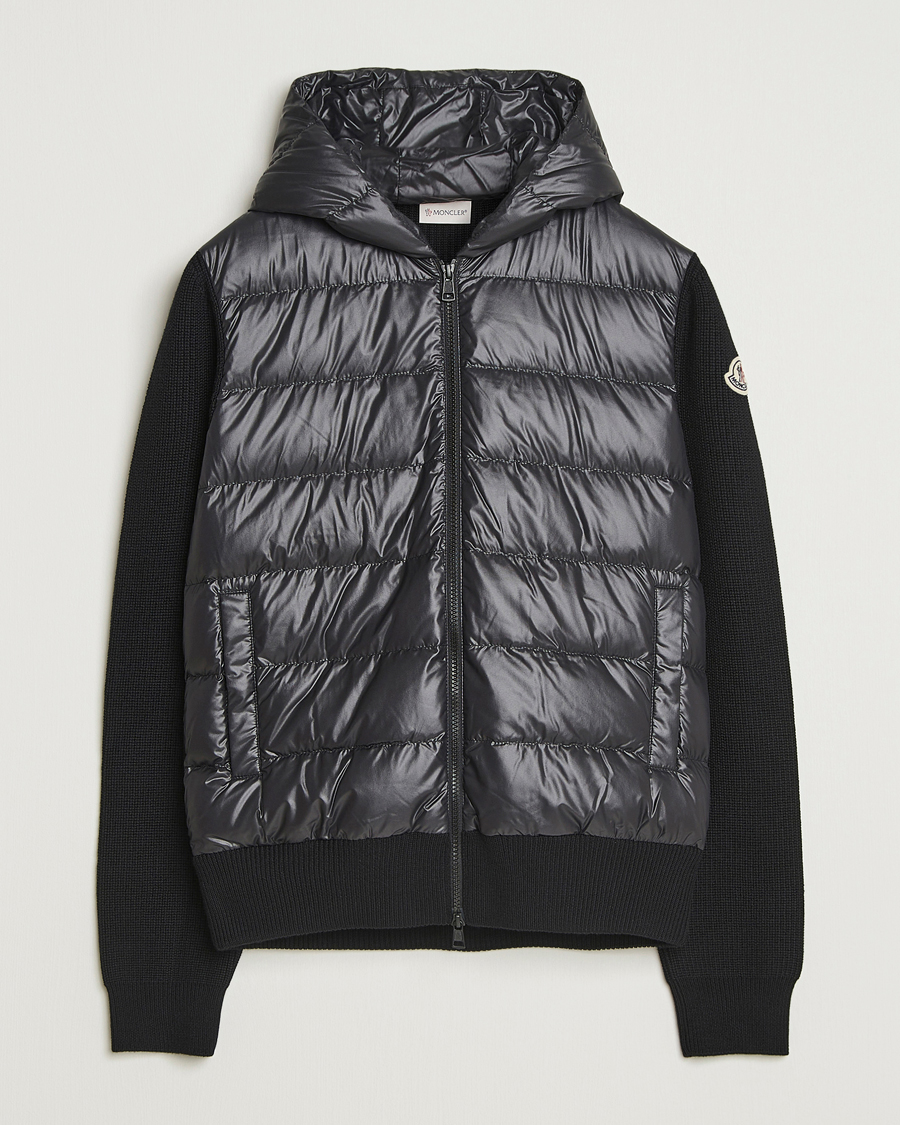 Homme | Pulls Et Tricots | Moncler | Padded Hooded Cardigan Black