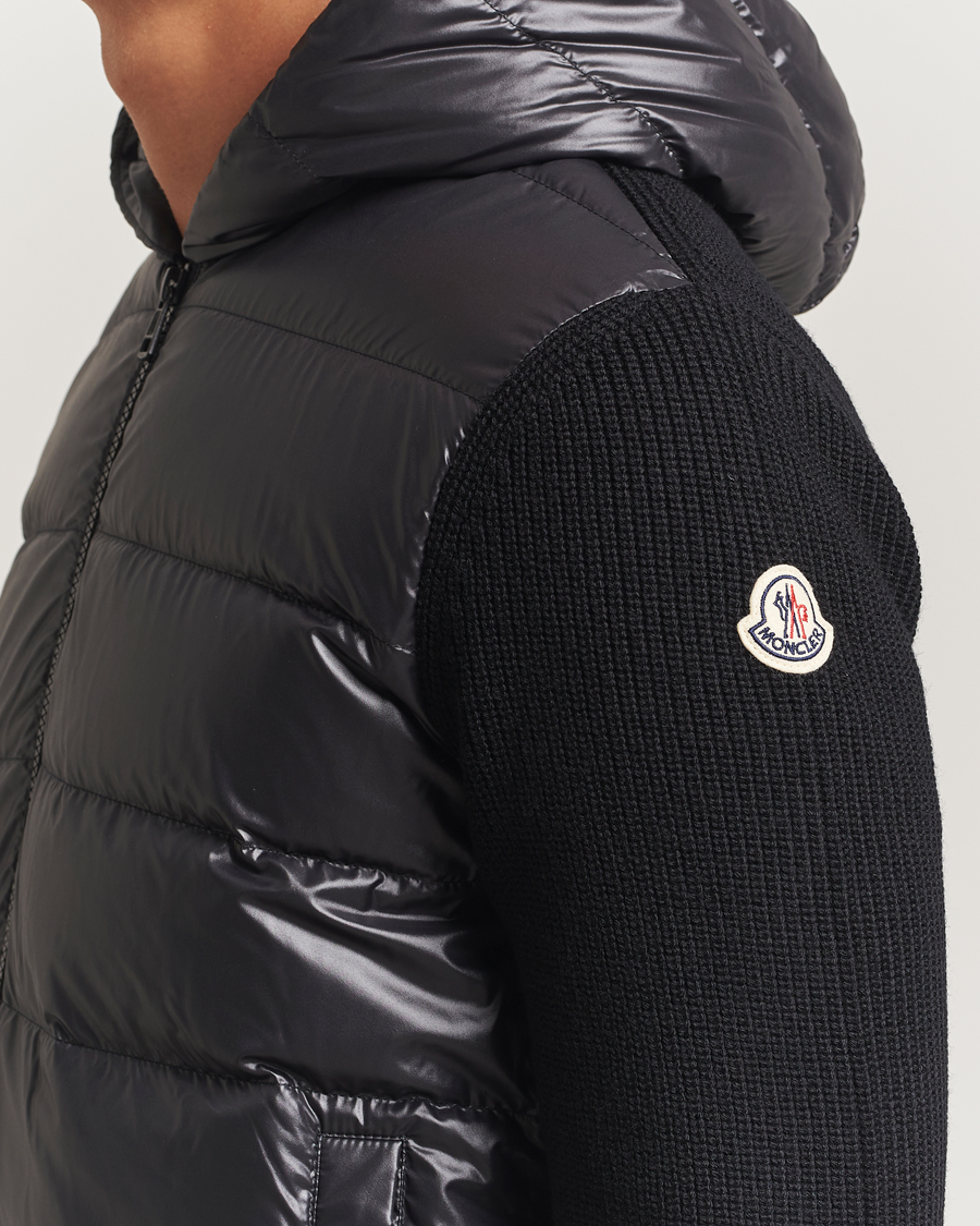 Homme | Pulls Et Tricots | Moncler | Padded Hooded Cardigan Black