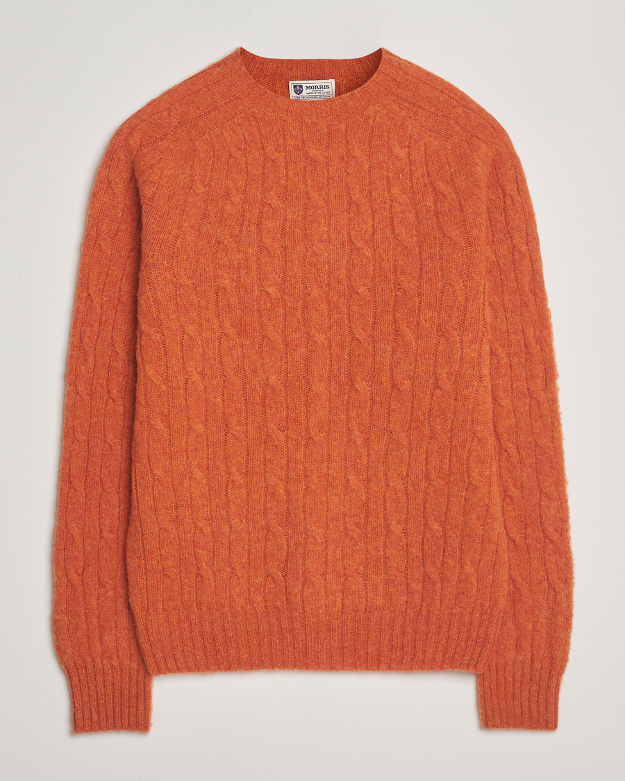 Homme | Pulls Et Tricots | Morris | Brushed Cable Sweater Orange