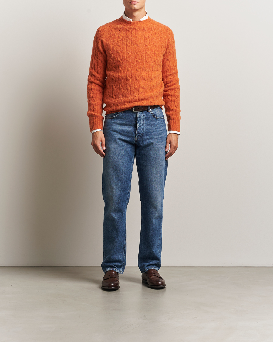 Homme | Pulls Et Tricots | Morris | Brushed Cable Sweater Orange