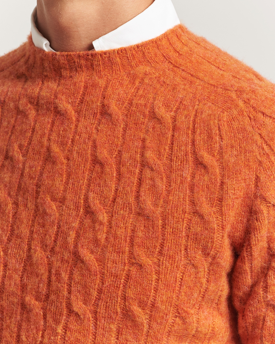 Homme | Pulls Et Tricots | Morris | Brushed Cable Sweater Orange
