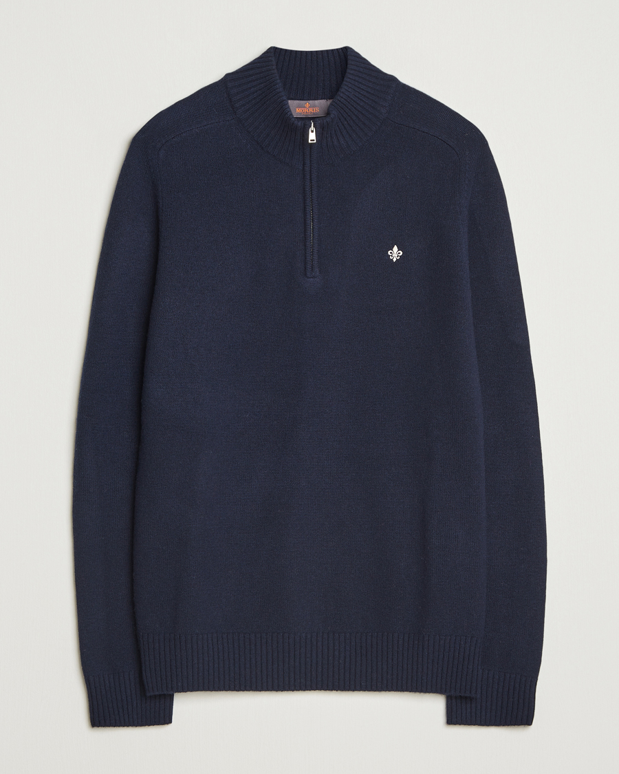 Homme | Pulls Et Tricots | Morris | Hertford Lambswool Merino Half Zip Navy