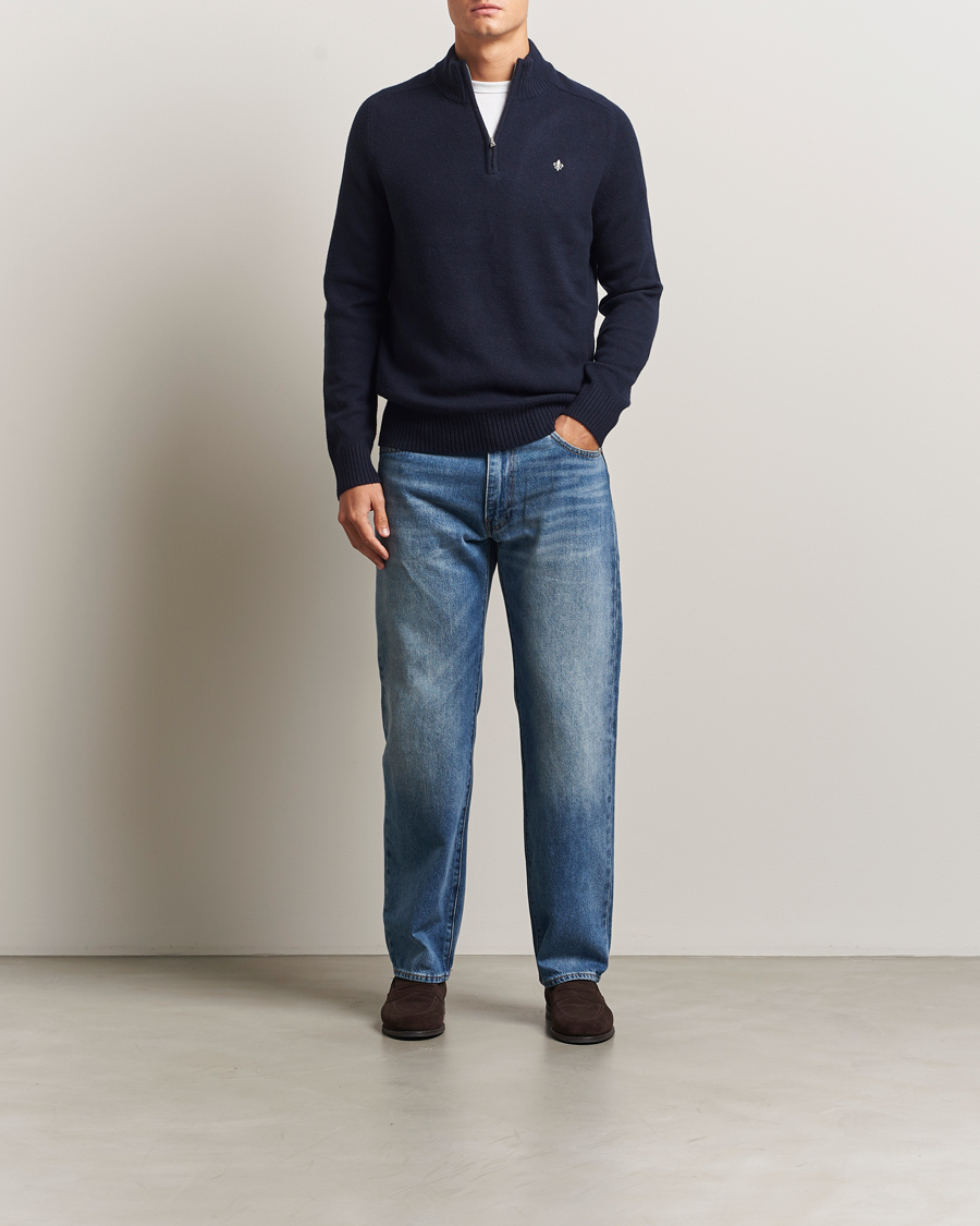 Homme | Pulls Et Tricots | Morris | Hertford Lambswool Merino Half Zip Navy