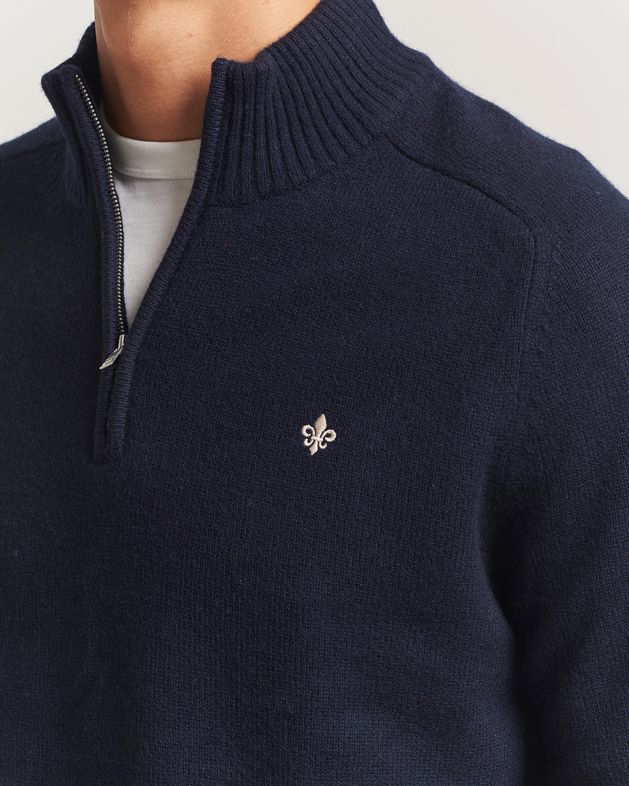 Homme | Pulls Et Tricots | Morris | Hertford Lambswool Merino Half Zip Navy