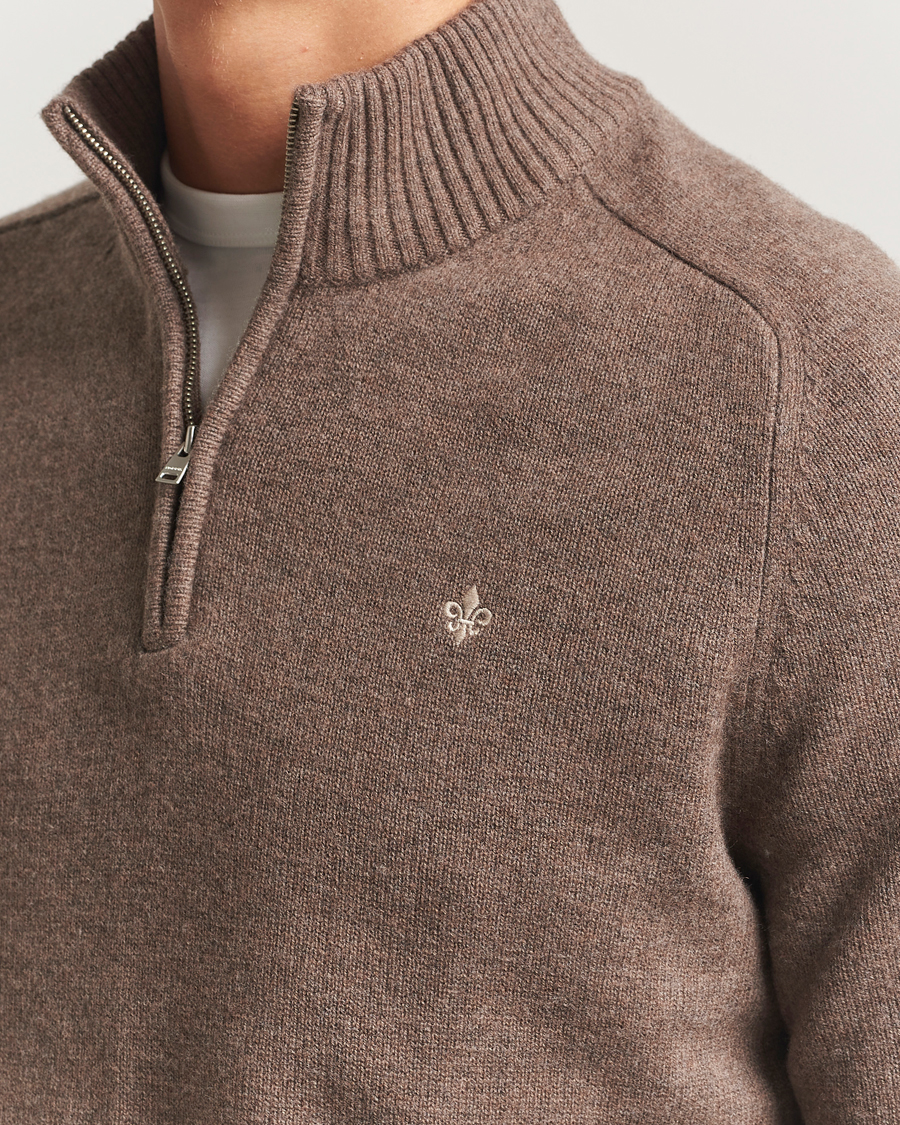 Homme | Pulls Et Tricots | Morris | Hertford Lambswool Merino Half Zip Brown