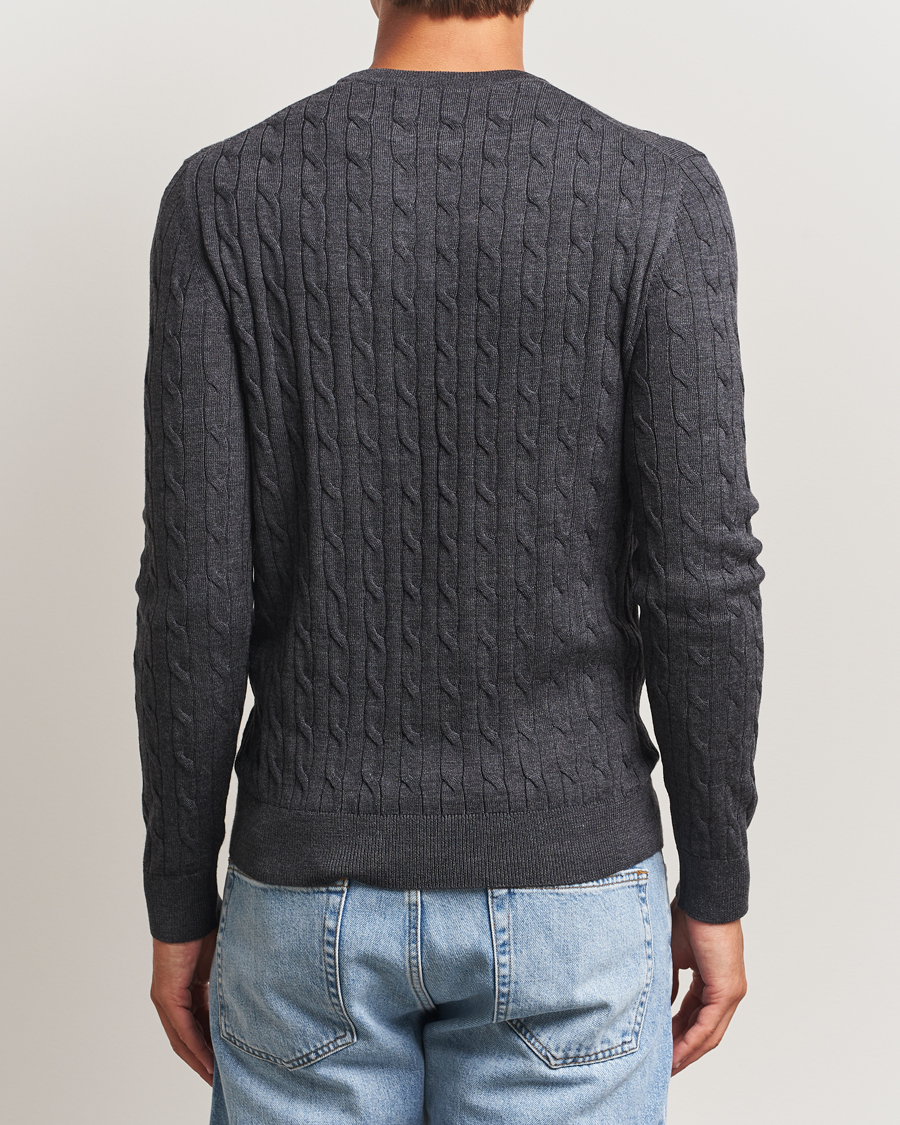 Homme | Pulls Et Tricots | Morris | Merino Cable O-Neck Grey