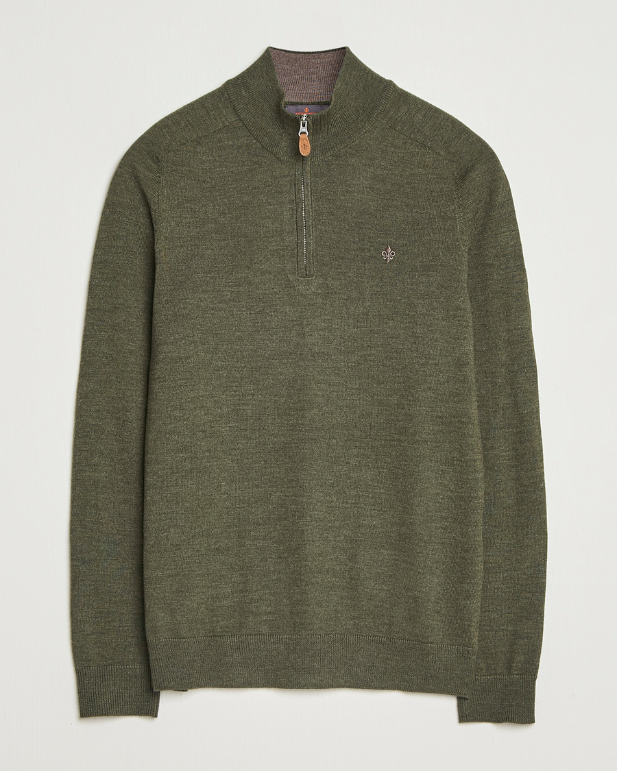 Homme | Pulls Et Tricots | Morris | John Merino Half Zip Olive