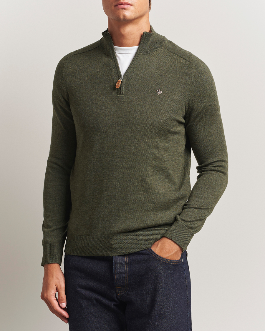 Homme | Pulls Et Tricots | Morris | John Merino Half Zip Olive