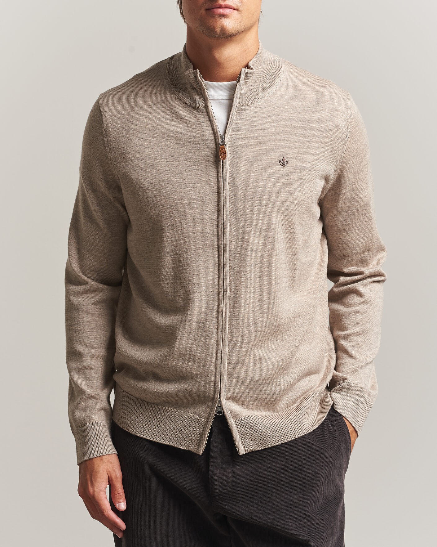 Homme | Pulls Et Tricots | Morris | Merino Full Zip Cardigan Khaki