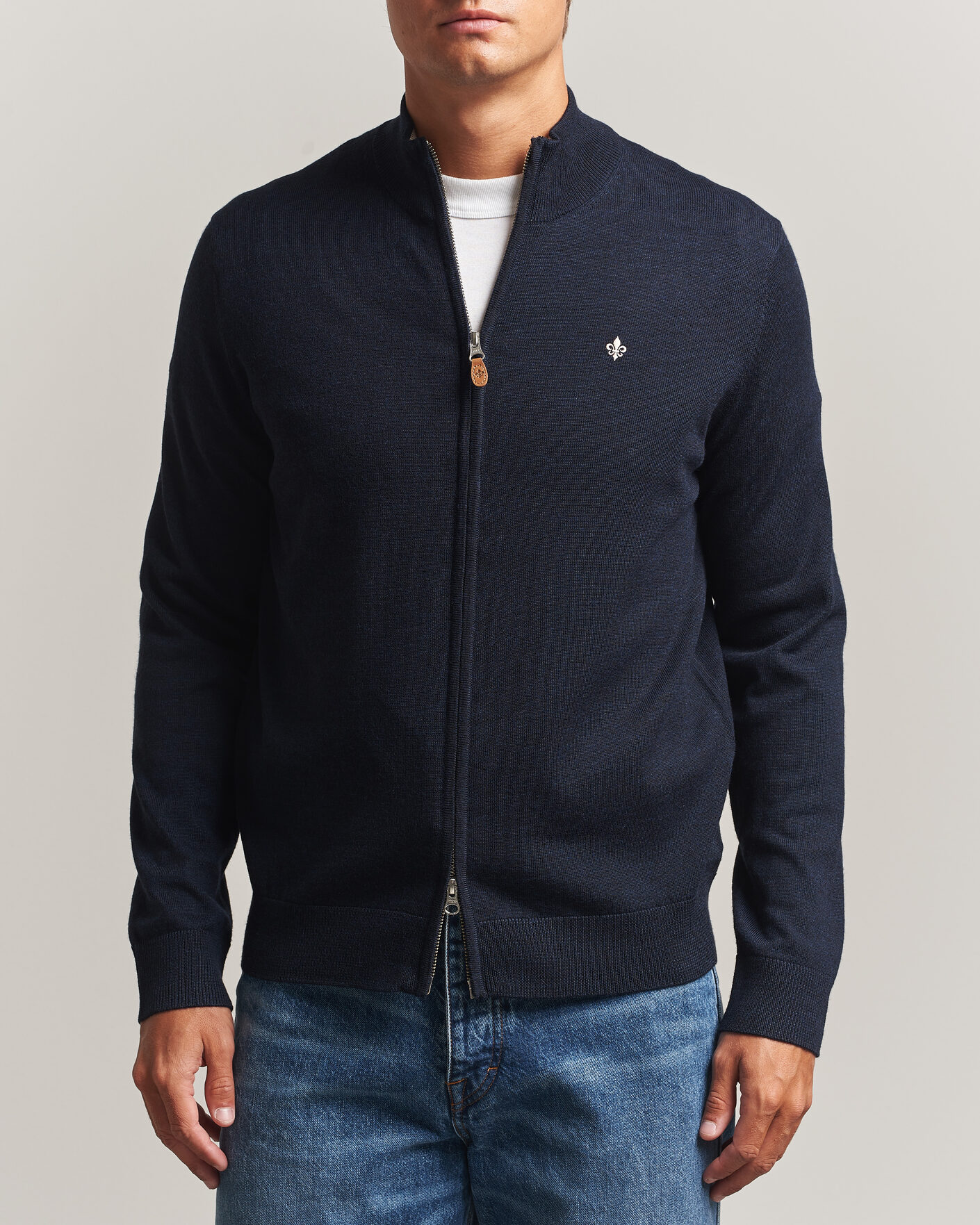 Homme | Pulls Et Tricots | Morris | Merino Full Zip Cardigan Navy