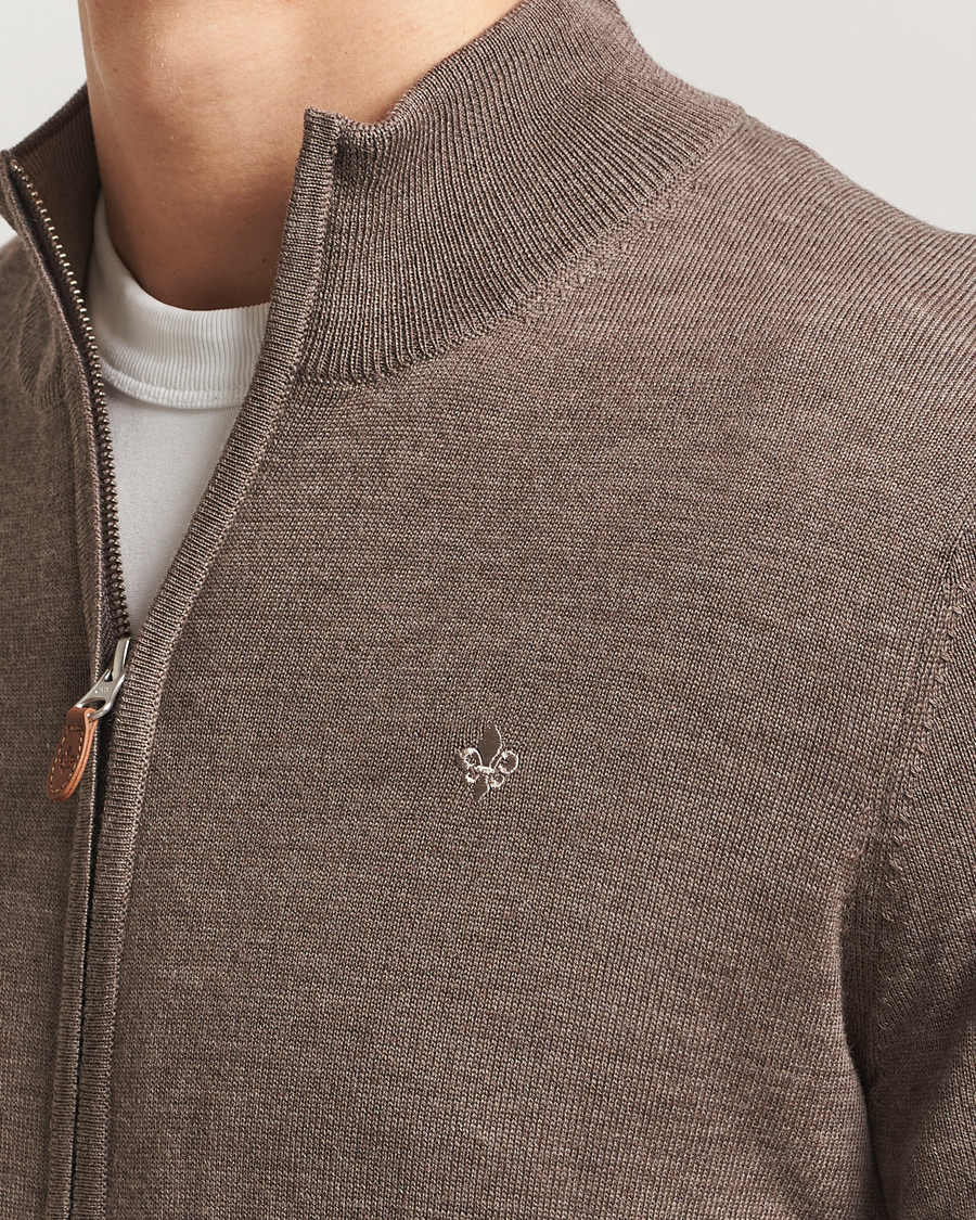 Homme | Pulls Et Tricots | Morris | Merino Full Zip Cardigan Brown
