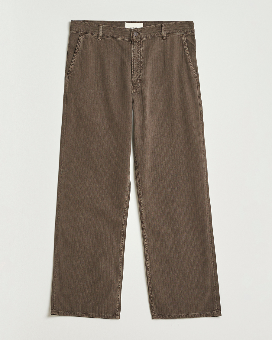Homme | Pantalons | Jeanerica | Genua Herringbone Worker Chino Brown