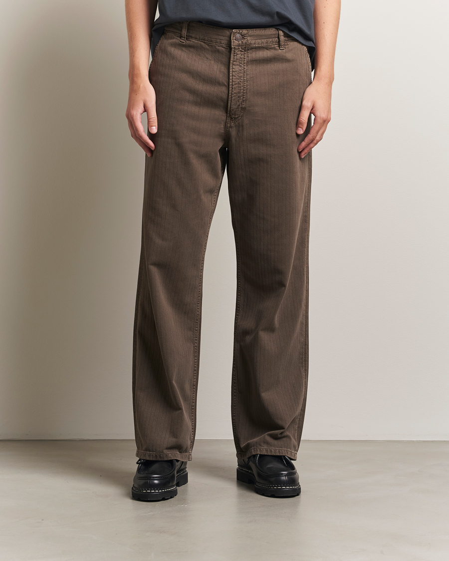 Homme | Pantalons | Jeanerica | Genua Herringbone Worker Chino Brown