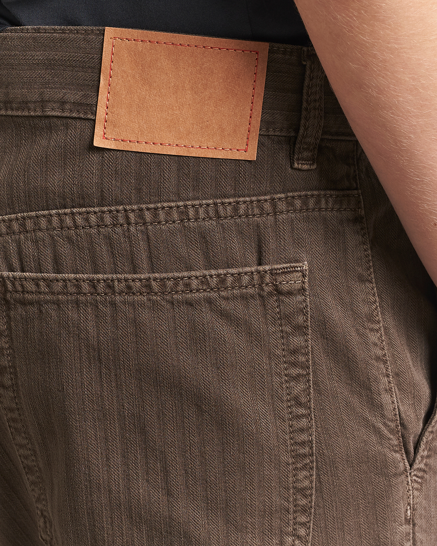 Homme | Pantalons | Jeanerica | Genua Herringbone Twill Chino Brown