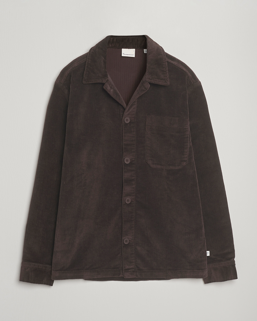 Homme | Chemises | KnowledgeCotton Apparel | Cotton Corduroy Overshirt Chocolate