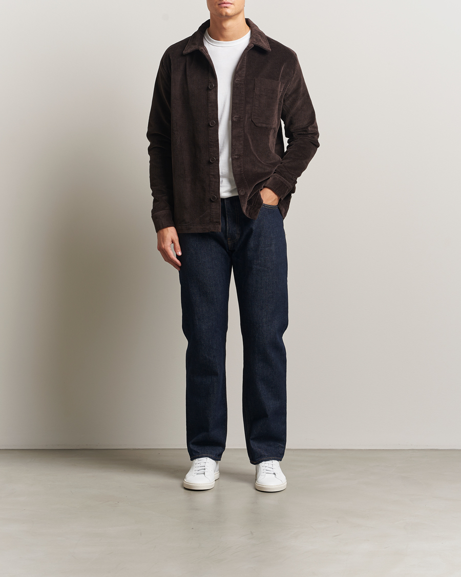 Homme | Chemises | KnowledgeCotton Apparel | Cotton Corduroy Overshirt Chocolate