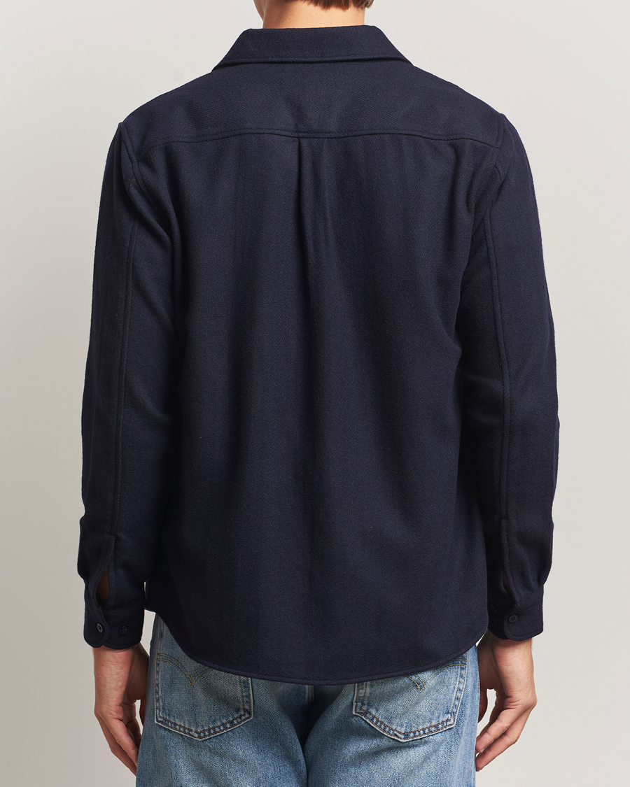 Homme | Chemises | KnowledgeCotton Apparel | Merino Wool Overshirt Night Sky