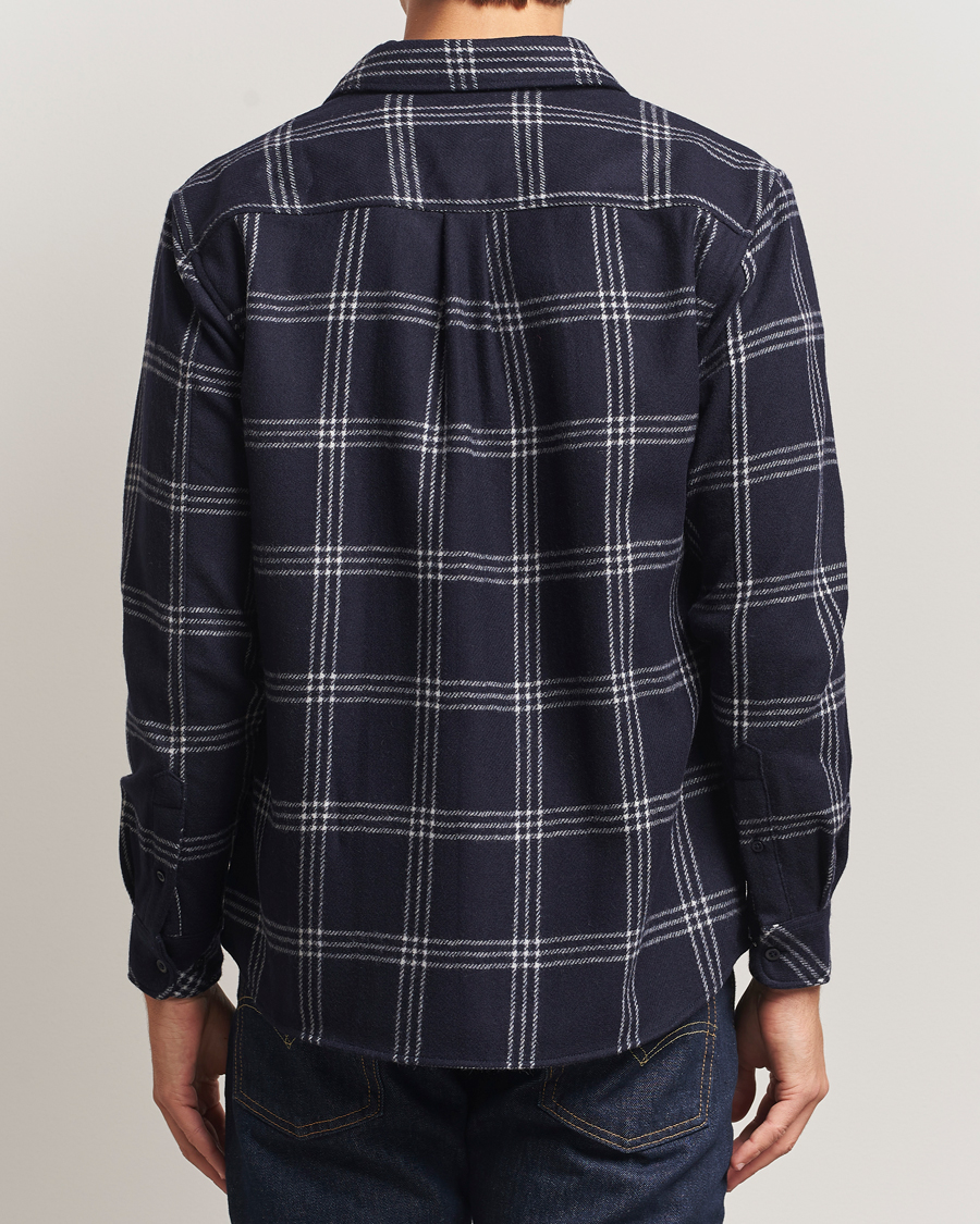 Homme | Chemises | KnowledgeCotton Apparel | Merino Wool Check Overshirt Blue