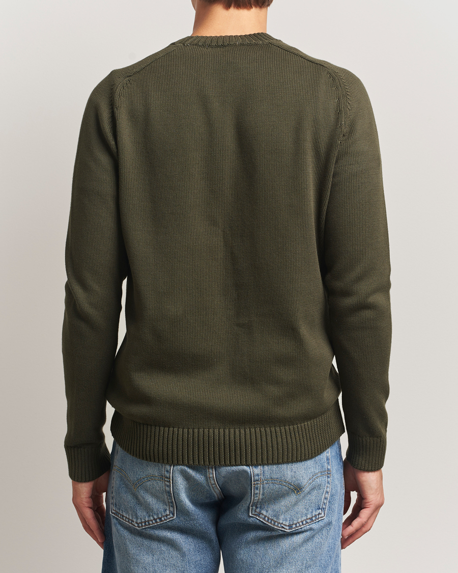 Homme | Pulls Et Tricots | KnowledgeCotton Apparel | Plain Knitted Cotton Crewneck Forest Night