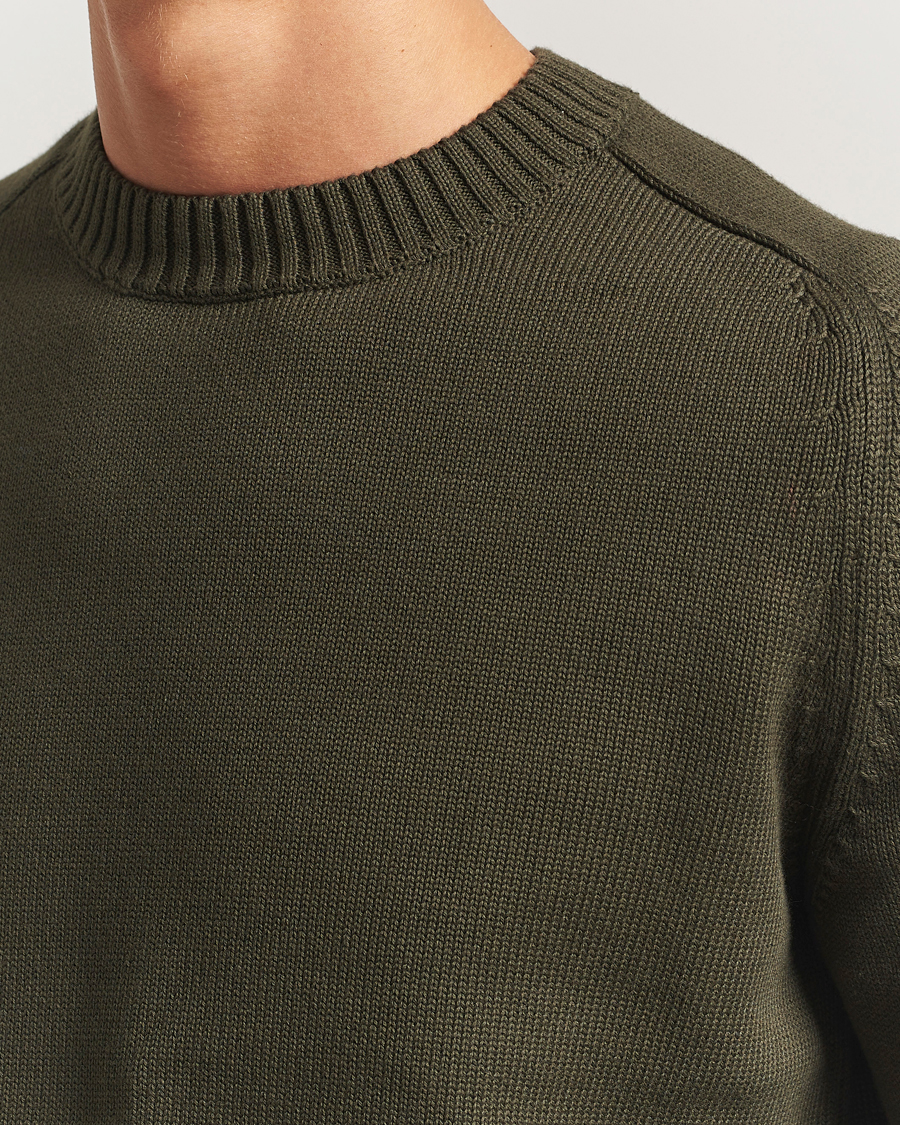 Homme | Pulls Et Tricots | KnowledgeCotton Apparel | Plain Knitted Cotton Crewneck Forest Night