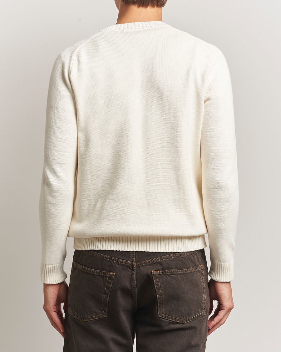 Homme | Pulls Et Tricots | KnowledgeCotton Apparel | Plain Knitted Cotton Crewneck Egret