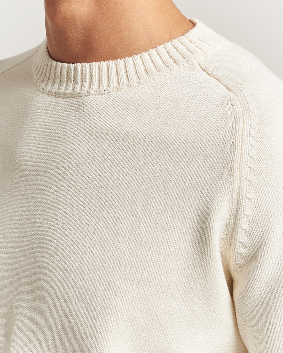 Homme | Pulls Et Tricots | KnowledgeCotton Apparel | Plain Knitted Cotton Crewneck Egret