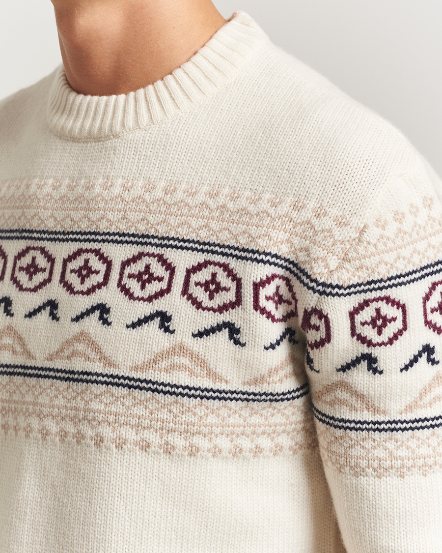 Homme | Pulls Et Tricots | KnowledgeCotton Apparel | Lambswool Knitted Crewneck Egret