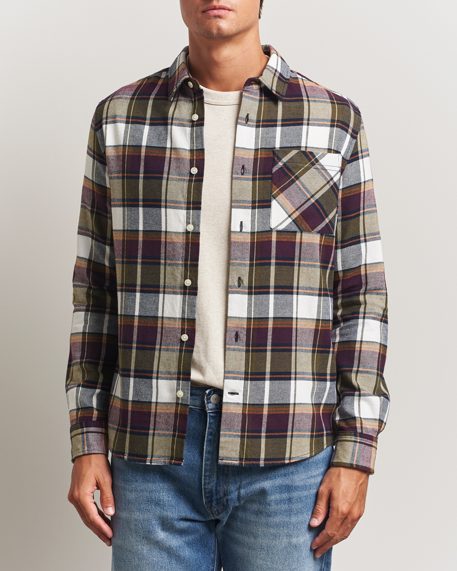 Homme | Chemises | KnowledgeCotton Apparel | Cotton Checked Flannel Shirt Green