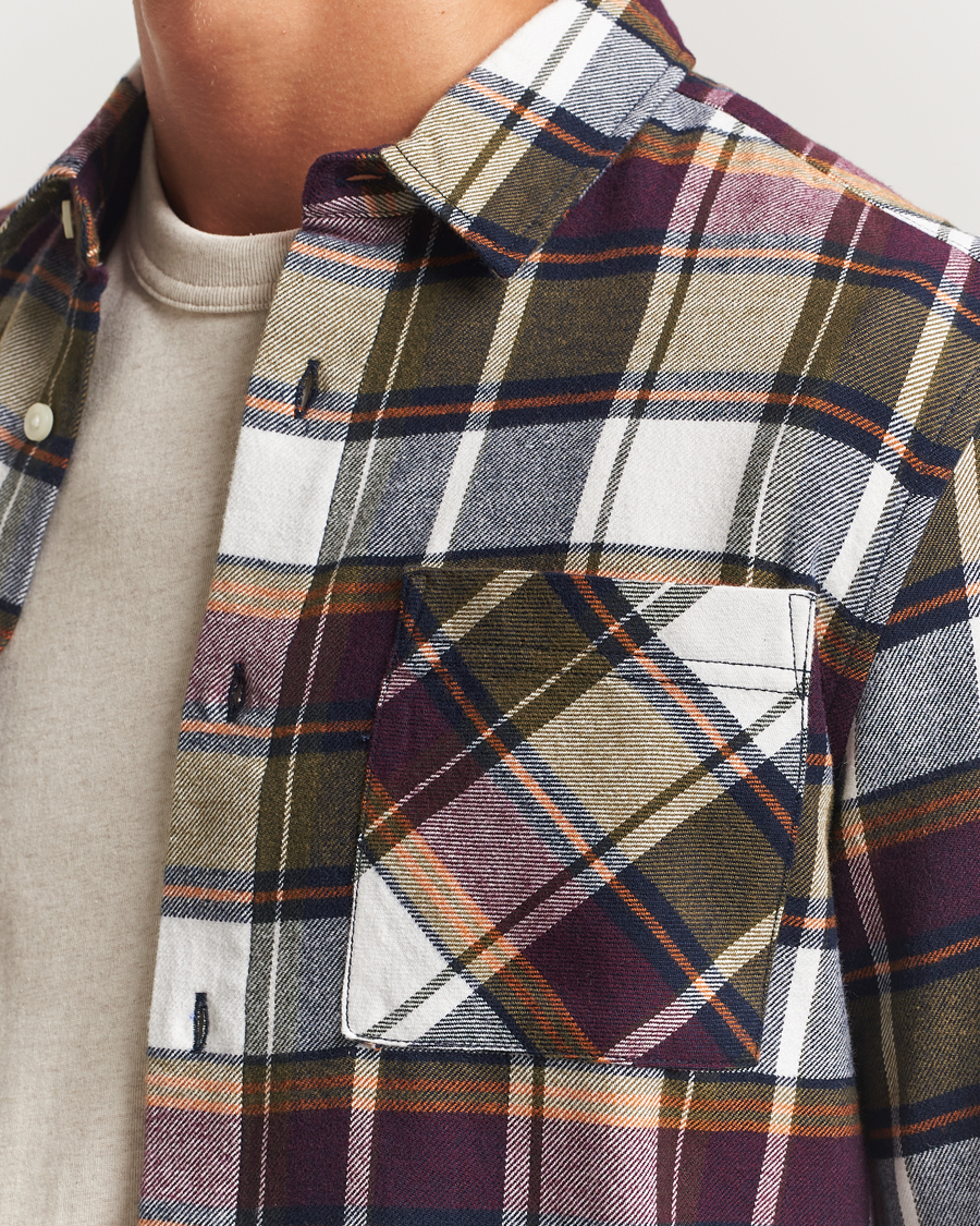 Homme | Chemises | KnowledgeCotton Apparel | Cotton Checked Flannel Shirt Green
