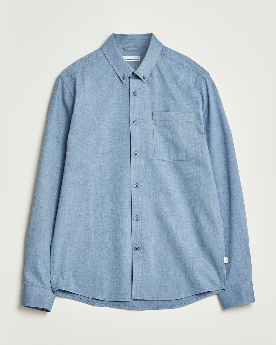 Homme | Chemises | KnowledgeCotton Apparel | Regular Fit Melange Flannel Shirt Denim