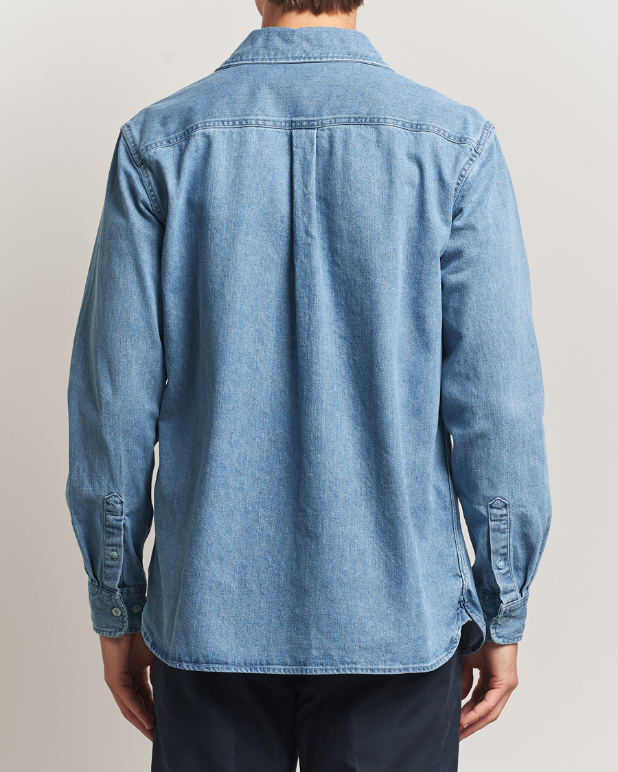 Homme | Chemises | KnowledgeCotton Apparel | Cotton Indigo Denim Shirt Light Blue