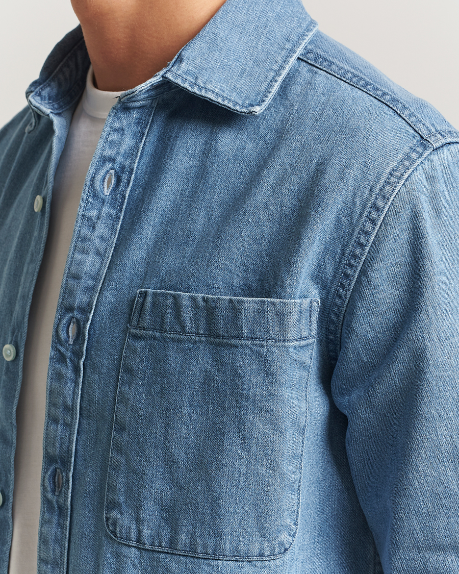 Homme | Chemises | KnowledgeCotton Apparel | Cotton Indigo Denim Shirt Light Blue